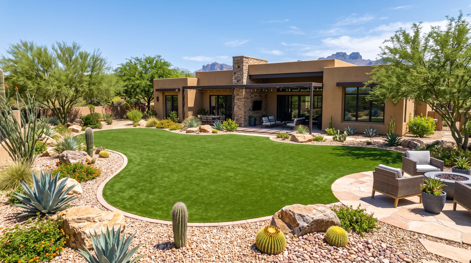 Mesa profile backyard landscaping