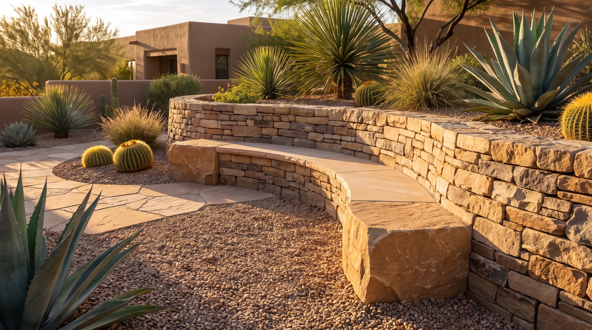 Mesa profile retaining wall landscaping